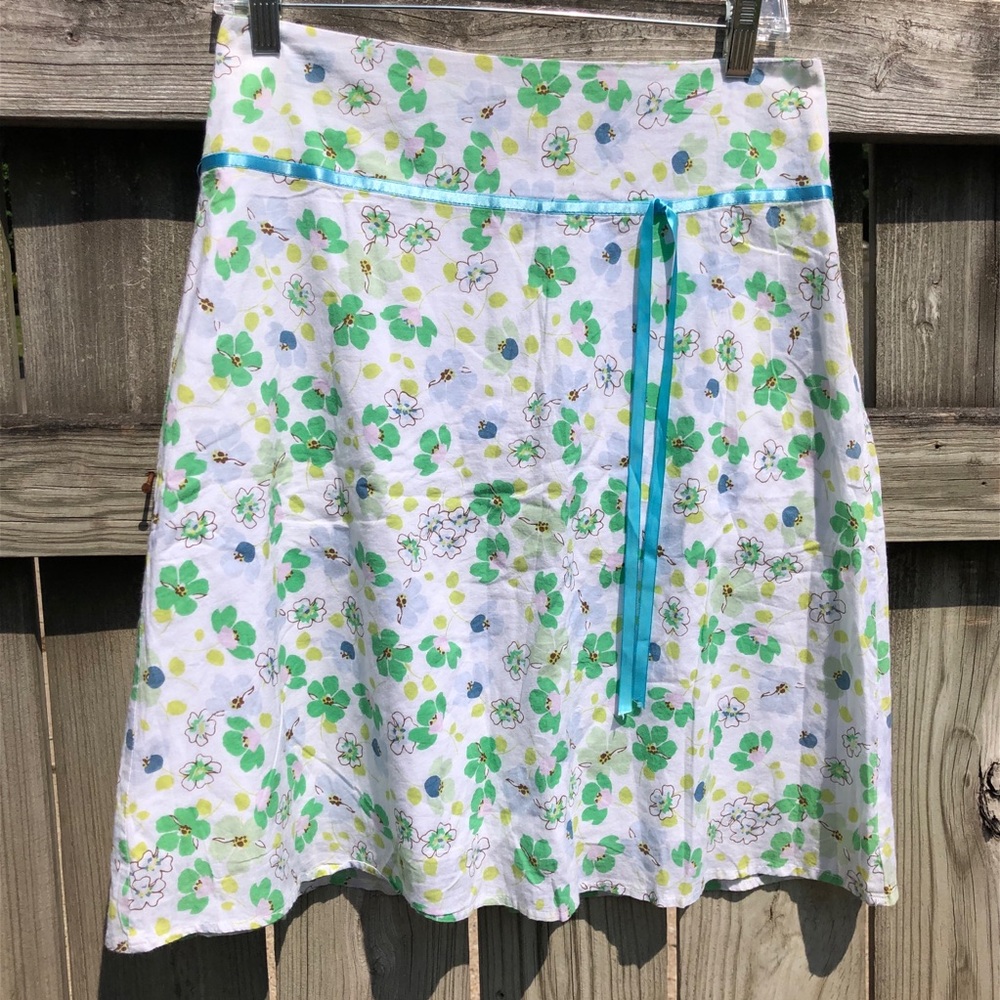 Weather Vane Floral Cotton Flare Skirt